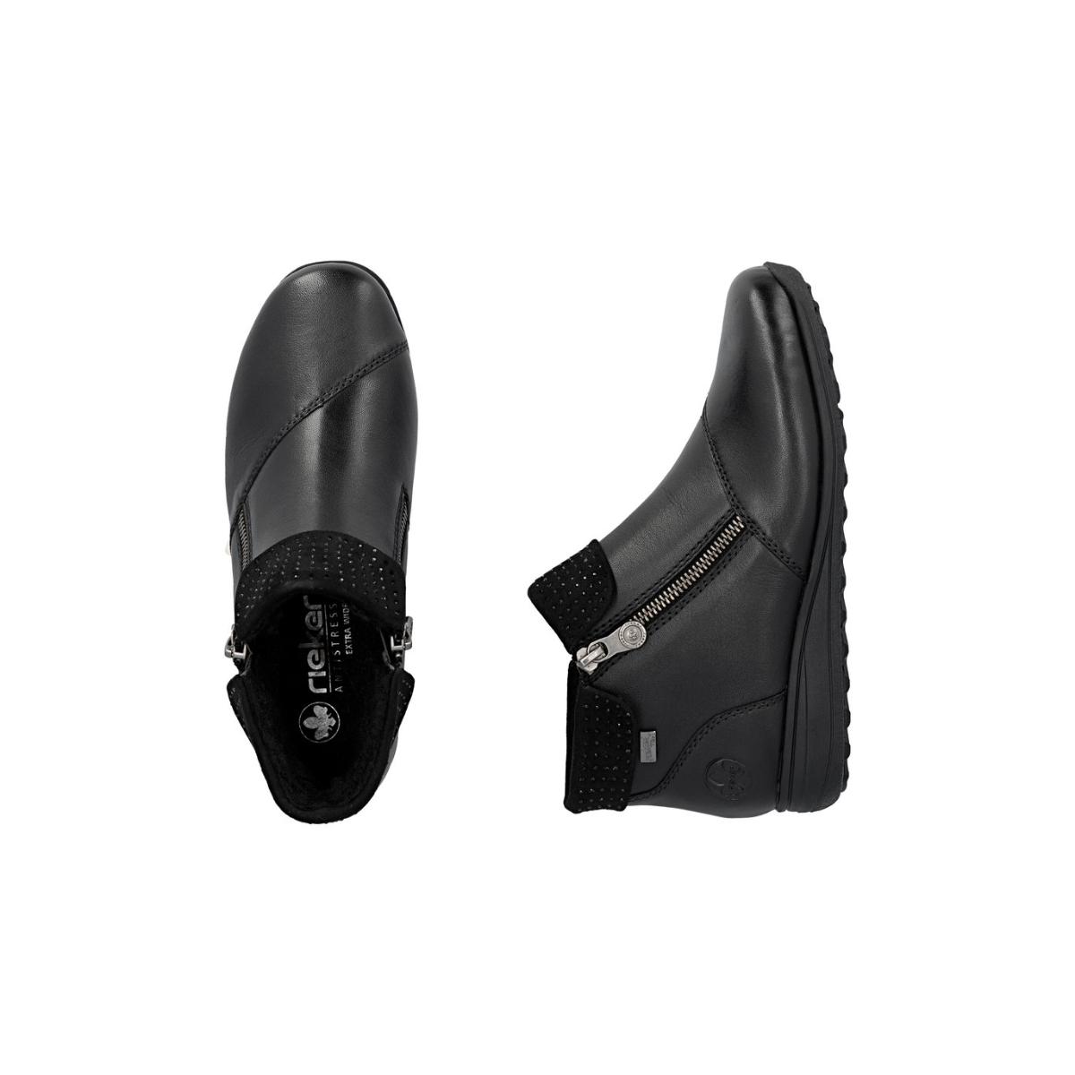 Rieker ženske gležnjače 47252-00 Lak Korak