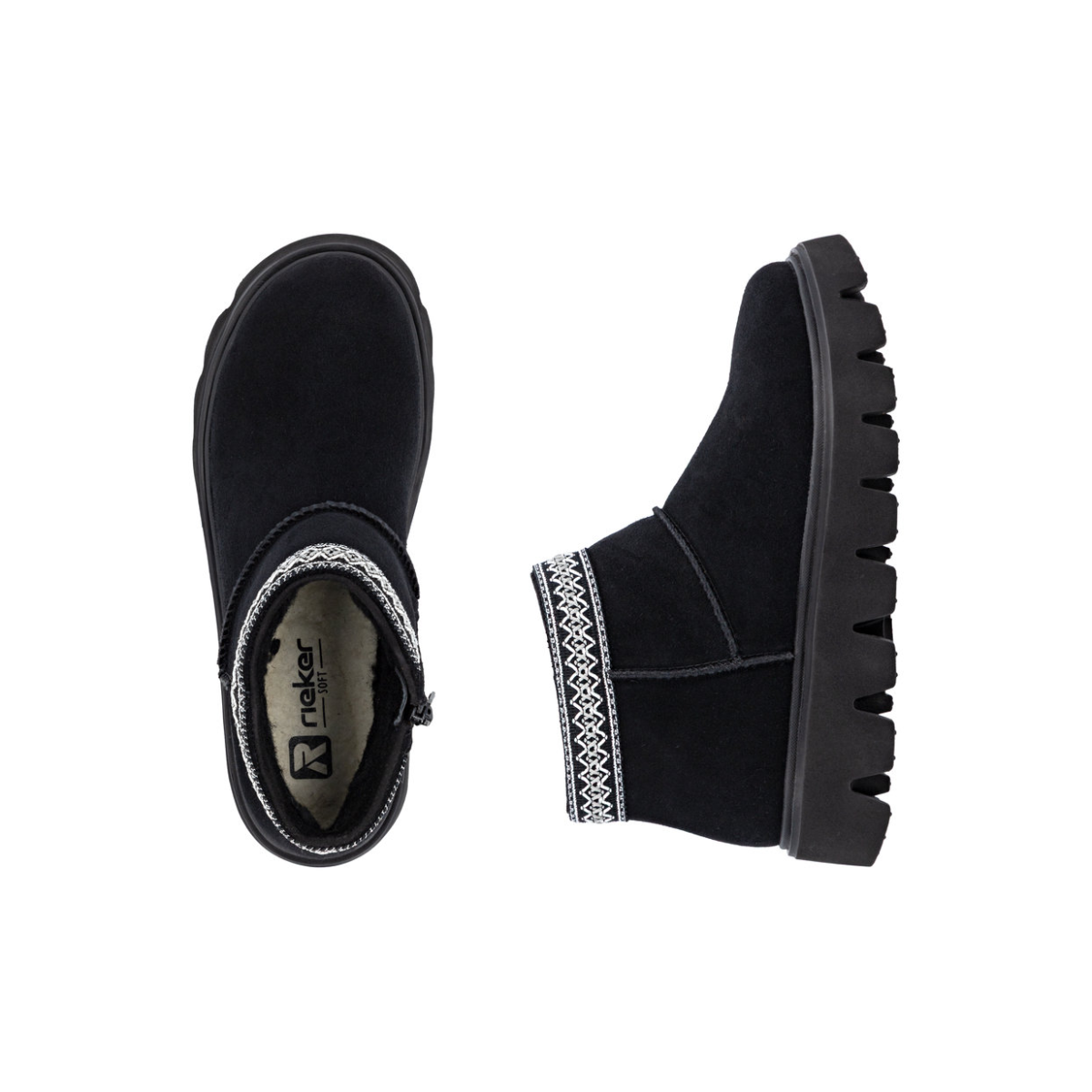 Rieker ženske gležnjače W2074-00 Lak Korak